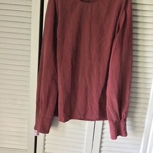 AG  Adriano Goldschmied 100% silk wine Top Size M